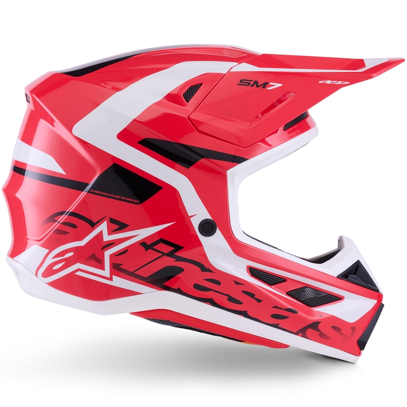 Casco de motocross Alpinestars SM7 Deed rojo-negro-blanco