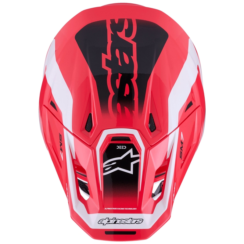 Casco de motocross Alpinestars SM7 Deed rojo-negro-blanco