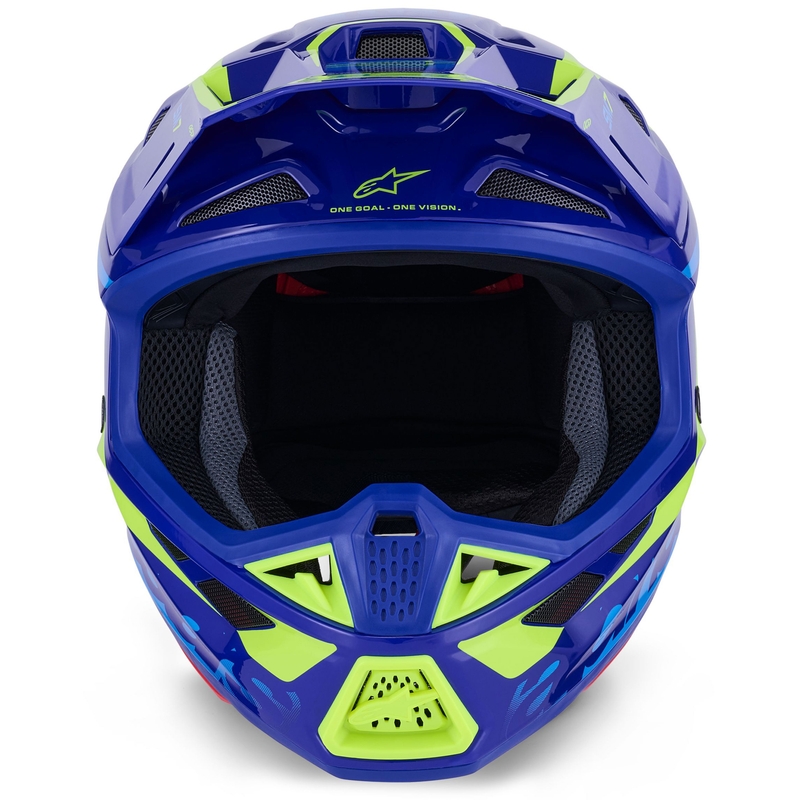 Casco de motocross Alpinestars SM7 Deed azul-amarillo fluorescente