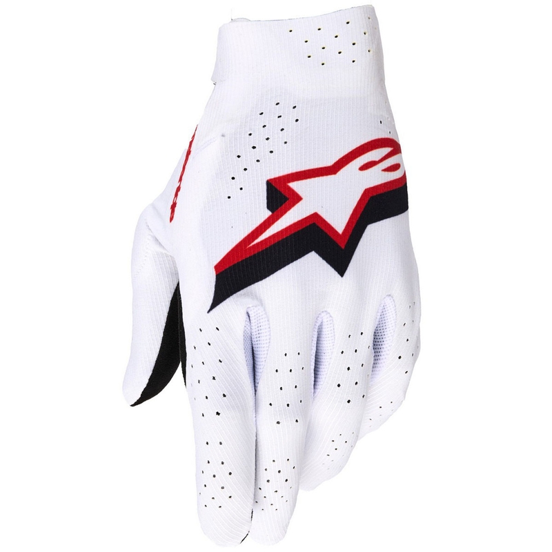 Guantes de motocross Alpinestars Supertech MX blanco-negro-rojo