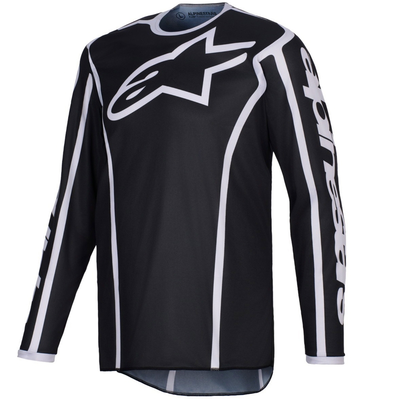 Camiseta de motocross Alpinestars Fluid Apex negra y gris