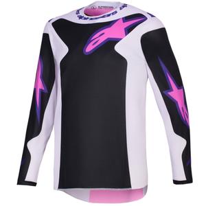 Camiseta de motocross Alpinestars Fluid Grid en negro, gris claro y morado
