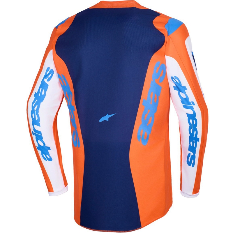 Camiseta de motocross Alpinestars Fluid Grid naranja-azul