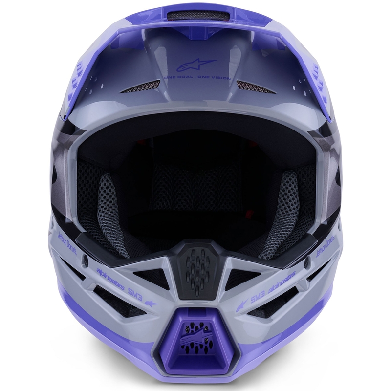 Casco de motocross Alpinestars S-M3 JETT LAWRENCE, edición gris-morado-negro