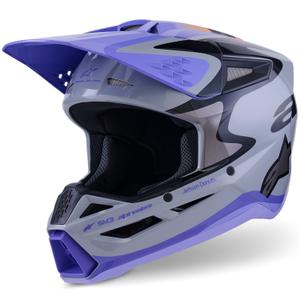 Casco de motocross infantil Alpinestars S-M3 JETT LAWRENCE, edición gris-violeta-negro