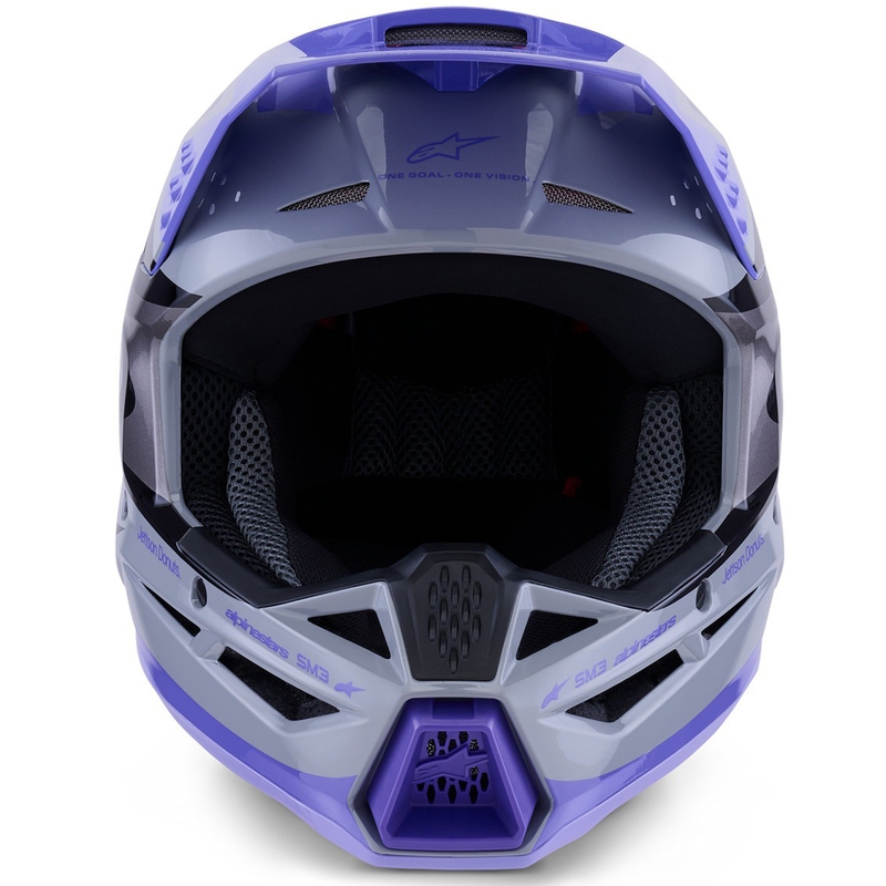 Casco de motocross infantil Alpinestars S-M3 JETT LAWRENCE, edición gris-violeta-negro
