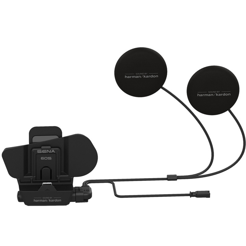 Soporte para casco con accesorios para auriculares Sena 60S, incluye micrófono universal, color negro.