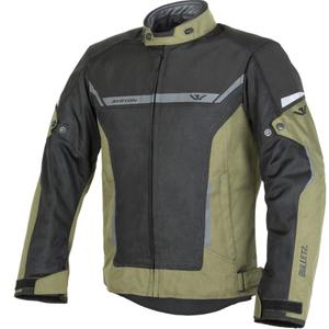 Chaqueta de moto Ayrton Bullet II Flow verde oscuro-gris-negro
