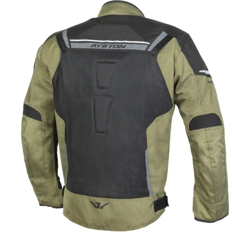 Chaqueta de moto Ayrton Bullet II Flow verde oscuro-gris-negro