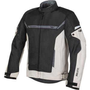 Chaqueta de moto Ayrton Bullet II Flow en color crema, gris arena y negro