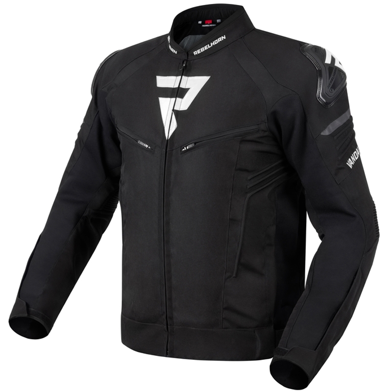 Chaqueta de moto Rebelhorn Vandal negra y blanca