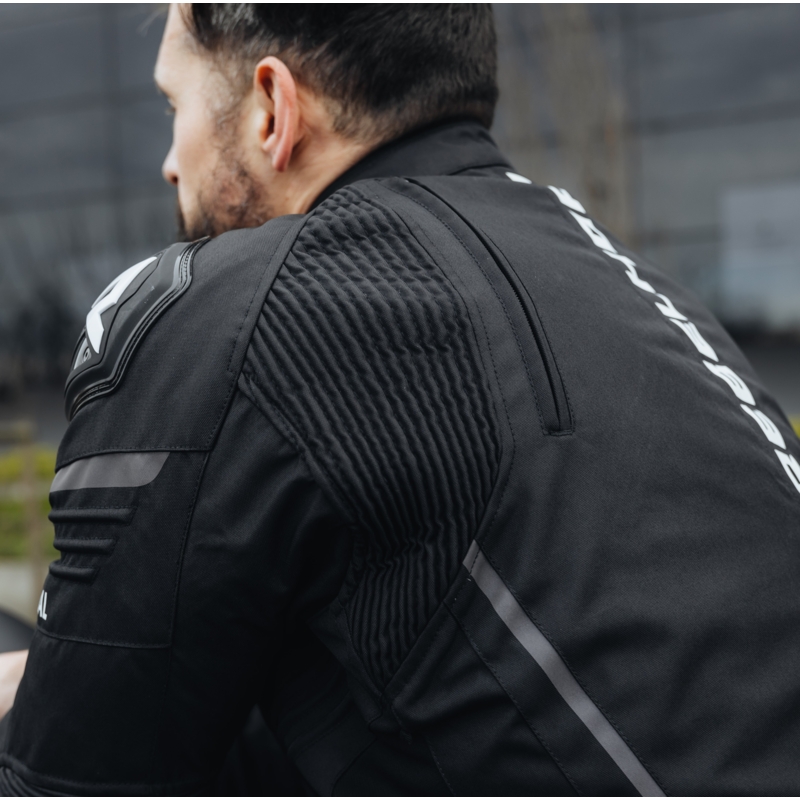 Chaqueta de moto Rebelhorn Vandal negra y blanca