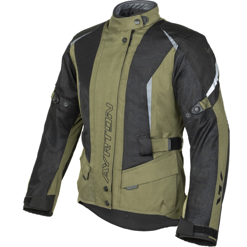 Chaqueta de moto para mujer Ayrton Teressa II Flow verde oscuro-negro