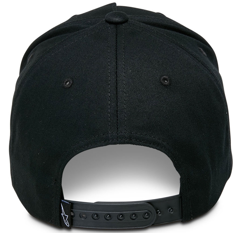 Gorra Snapback Ascencion de Alpinestars, color negro y rojo