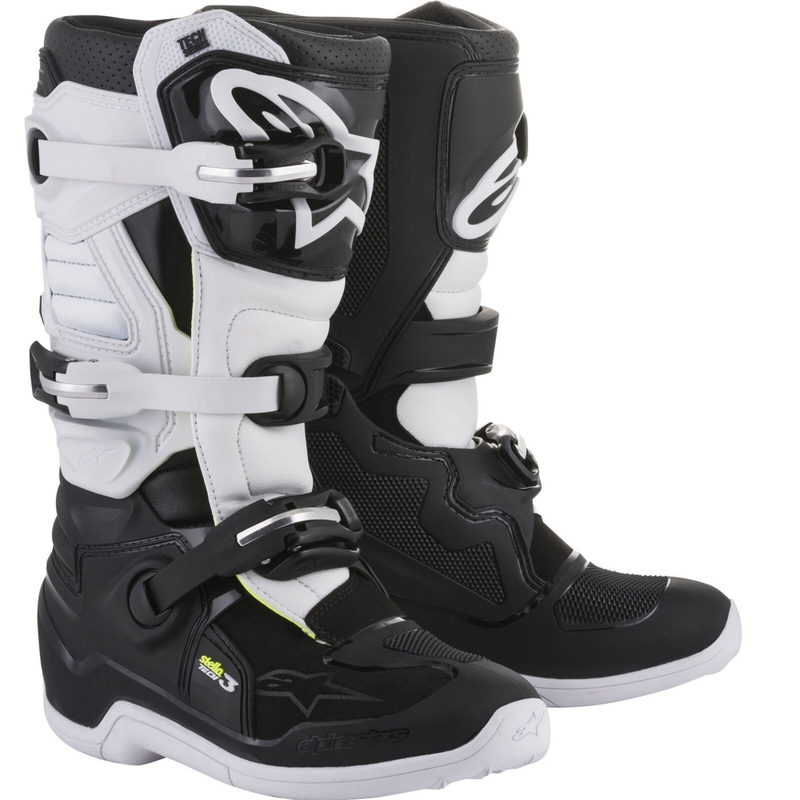 Botas de motocross Alpinestars Stella Tech 3 para mujer, color negro y blanco