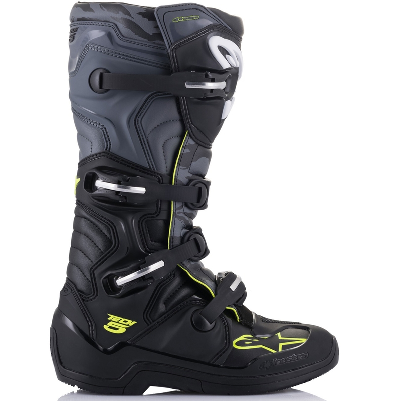 Botas de moto Alpinestars TECH 5 negro-gris-amarillo fluorescente