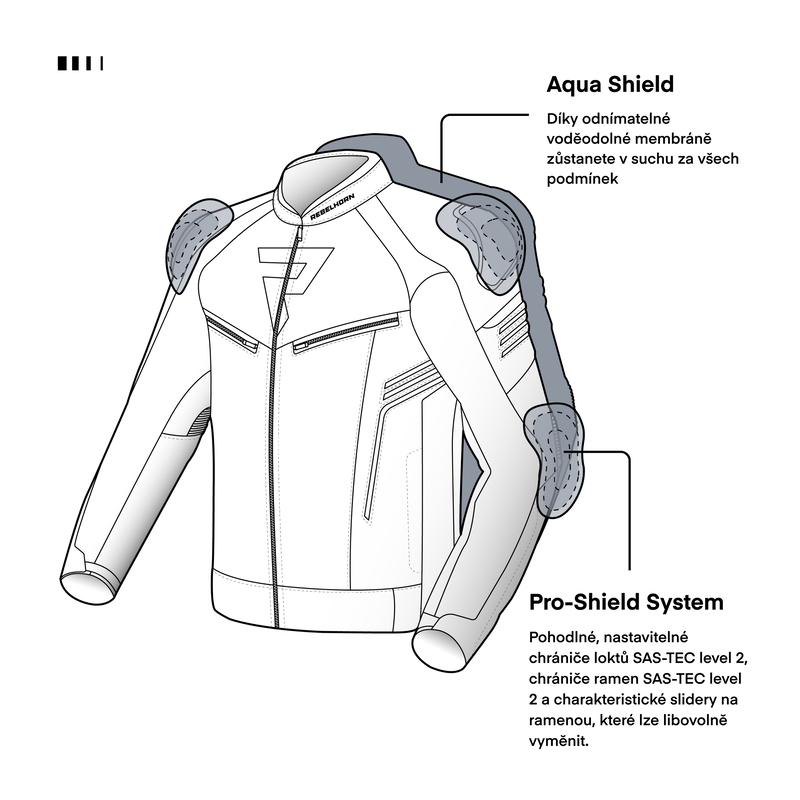 Chaqueta de moto Rebelhorn Vandal negra