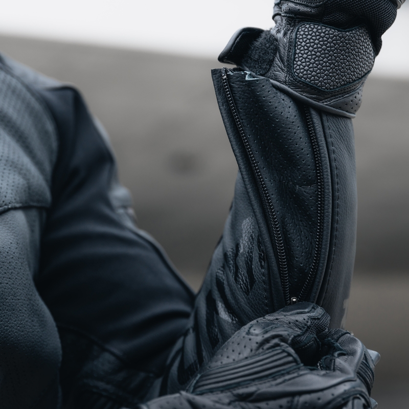 Chaqueta de moto de cuero Rebelhorn Vandal negra