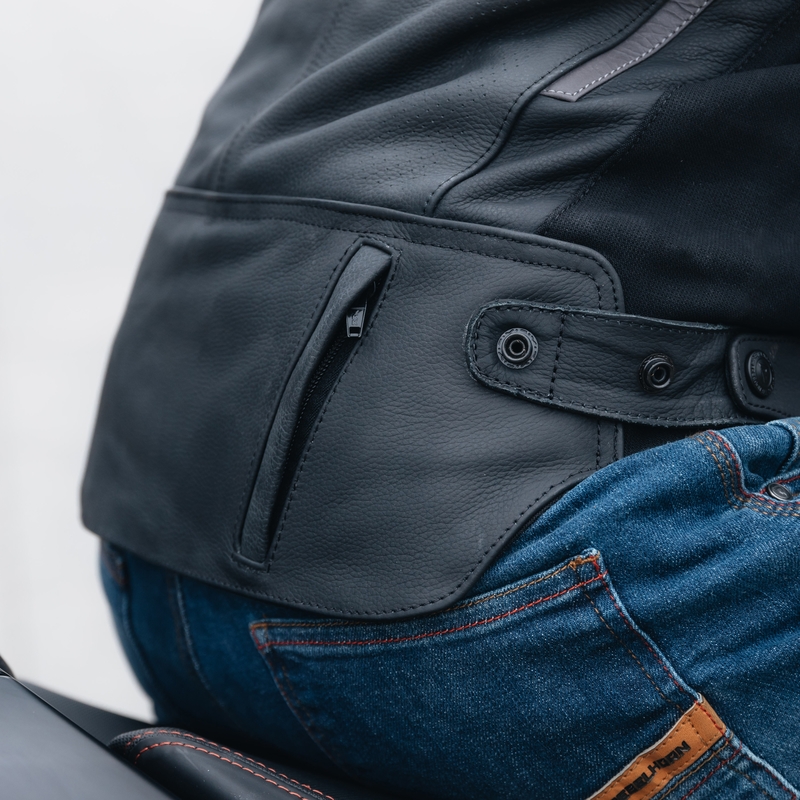 Chaqueta de moto de cuero Rebelhorn Vandal negra