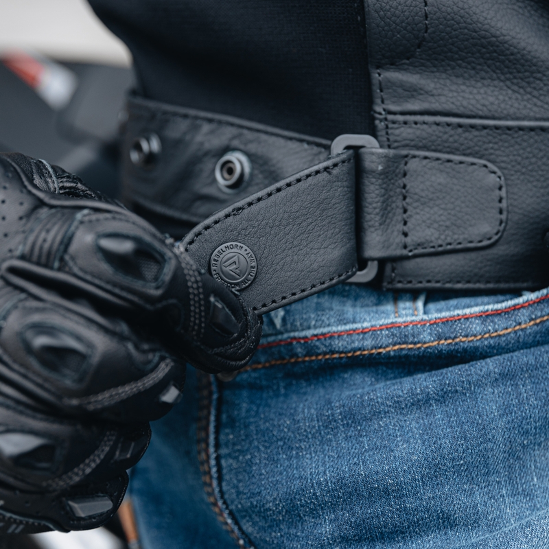 Chaqueta de moto de cuero Rebelhorn Vandal negra
