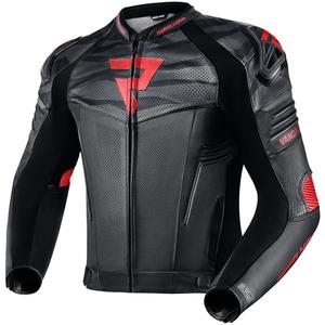Chaqueta de cuero negro y rojo Rebelhorn Vandal