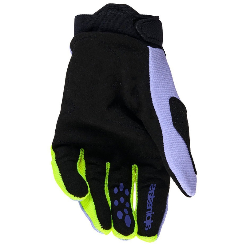Guantes de motocross Alpinestars Full Bore V2 para jóvenes y niños, color morado y amarillo fluorescente