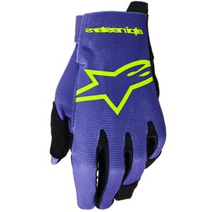 Guantes de motocross para niños Alpinestars Radar Youth, morado y amarillo fluorescente