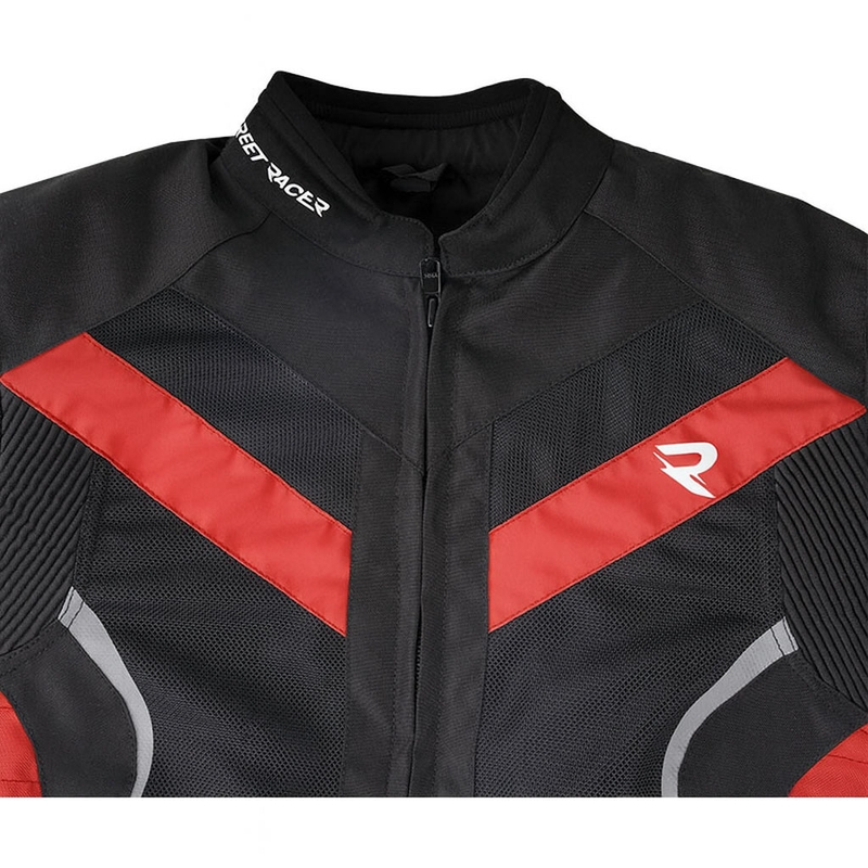 Chaqueta de moto para mujer Street Racer Betty II Air negro-rojo