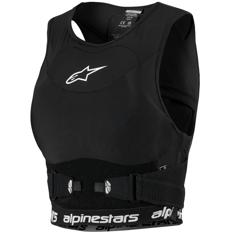 Protector de pecho Alpinestars Stella Plasma para mujer, color negro y blanco
