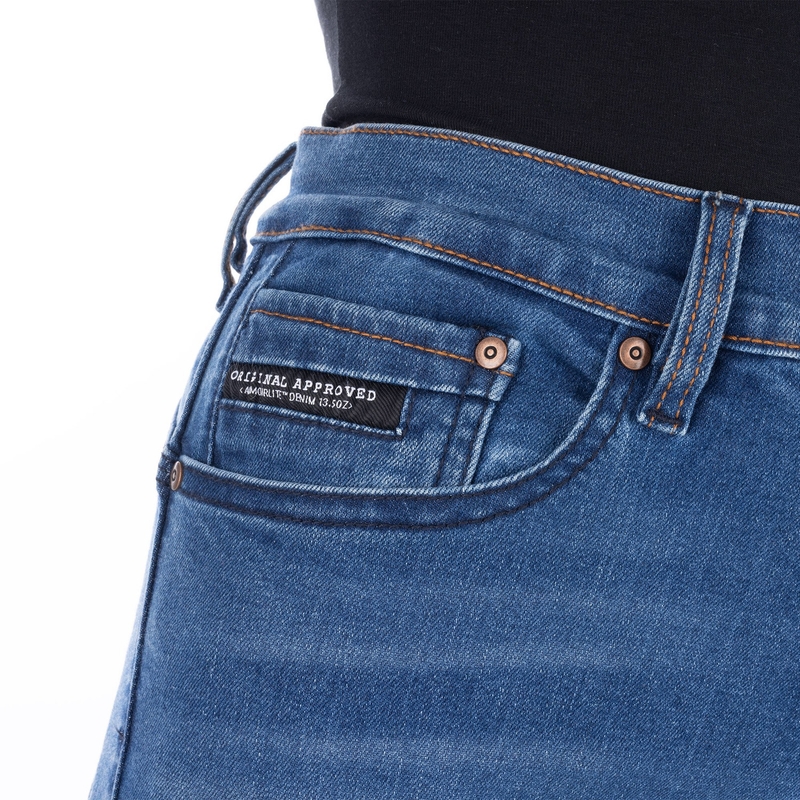 Vaqueros de moto para mujer OXFORD SOFIA AA Slim azul claro