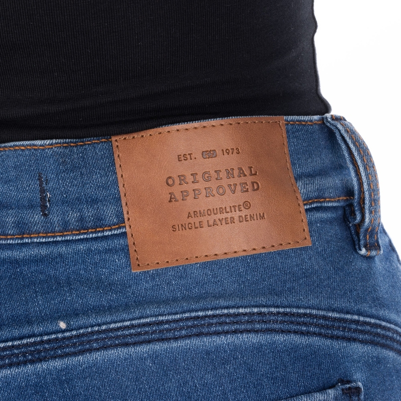 Vaqueros de moto para mujer OXFORD SOFIA AA Slim azul claro