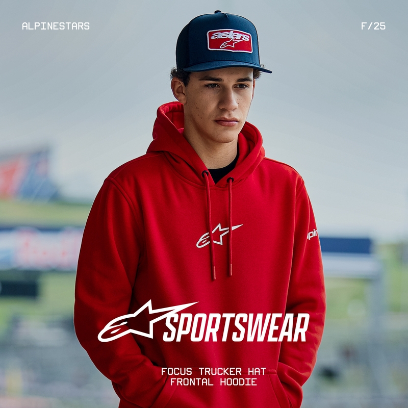 Sudadera con capucha frontal roja de Alpinestars