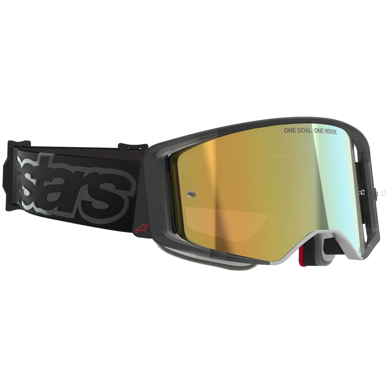 Gafas de motocross Alpinestars Supertech Vision Vista negras con lente dorada espejada