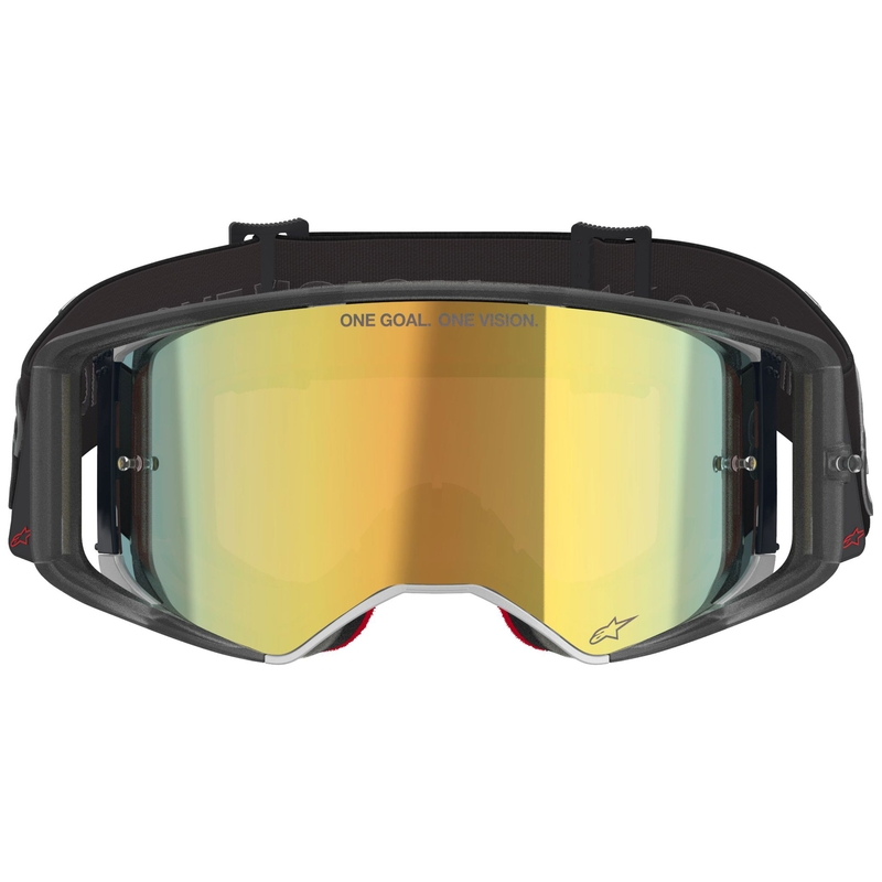 Gafas de motocross Alpinestars Supertech Vision Vista negras con lente dorada espejada