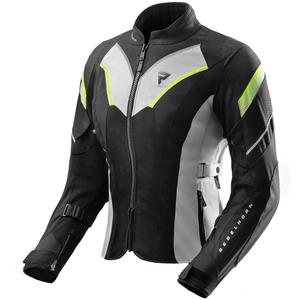 Chaqueta de moto para mujer Rebelhorn Hiflow V negro-gris-amarillo fluorescente