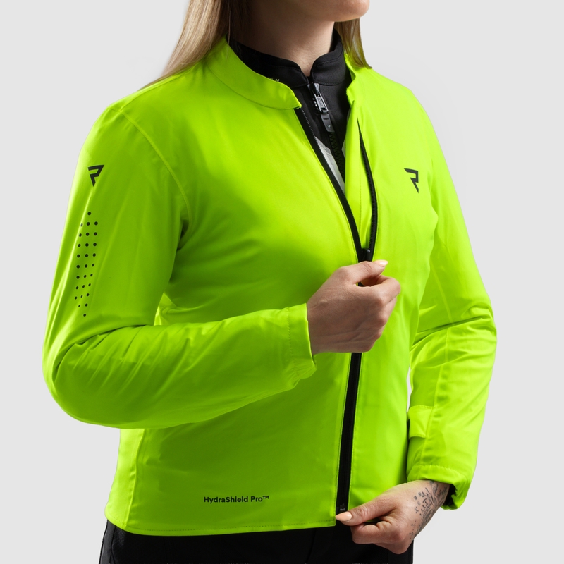 Chaqueta de moto para mujer Rebelhorn Hiflow V negro-gris-amarillo fluorescente