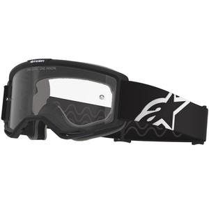 Gafas de motocross Alpinestars Vision OTG en blanco y negro con lente transparente