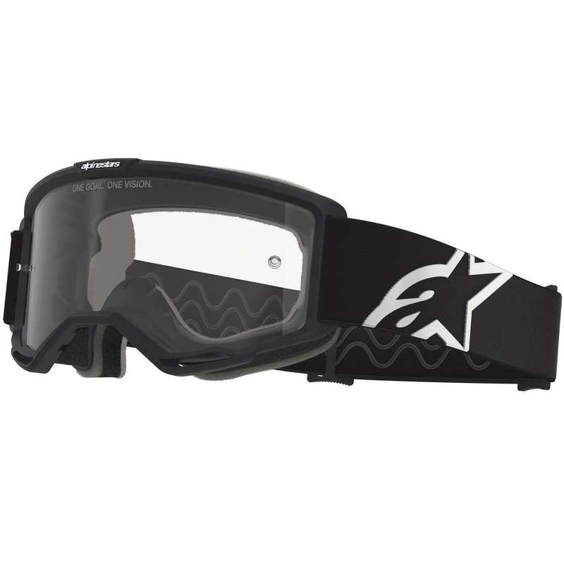 Gafas de motocross Alpinestars Vision OTG en blanco y negro con lente transparente