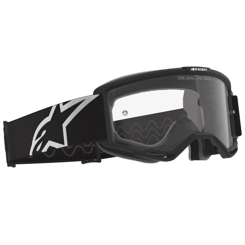 Gafas de motocross Alpinestars Vision OTG en blanco y negro con lente transparente
