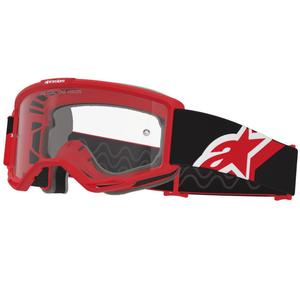 Gafas de motocross Alpinestars Vision OTG en rojo, negro y blanco con lente transparente