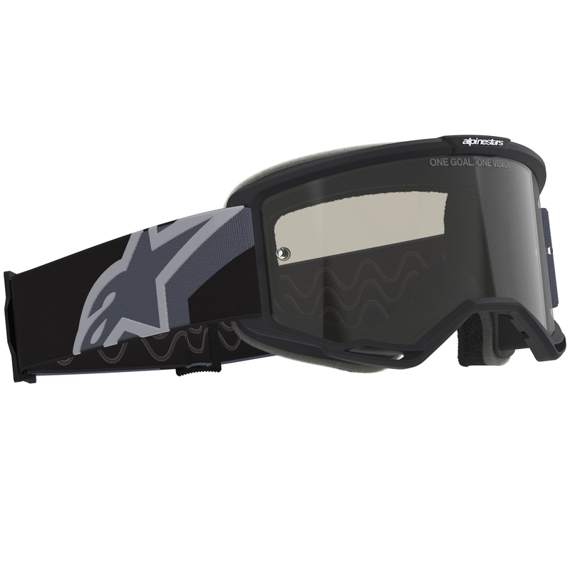 Gafas de motocross Alpinestars Vision Sand en negro grisáceo con lente ahumada oscura