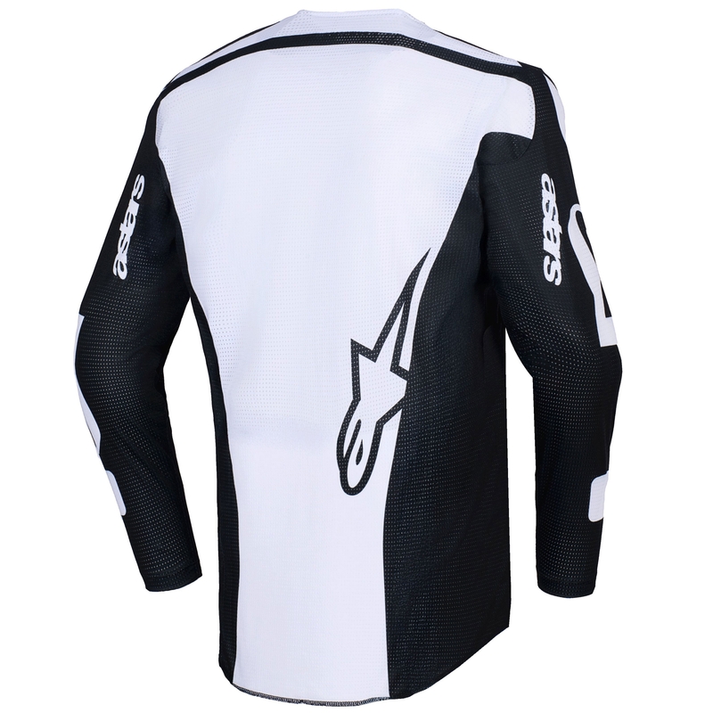 Camiseta de motocross Alpinestars Racer Air Riway en blanco y negro