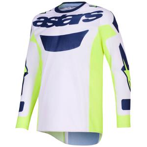 Camiseta de motocross Alpinestars Racer Air Riway gris claro-amarillo fluorescente-azul