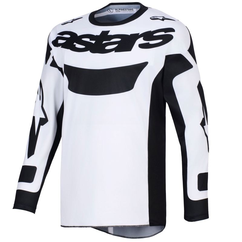 Camiseta de motocross Alpinestars Racer Riway blanco-negro