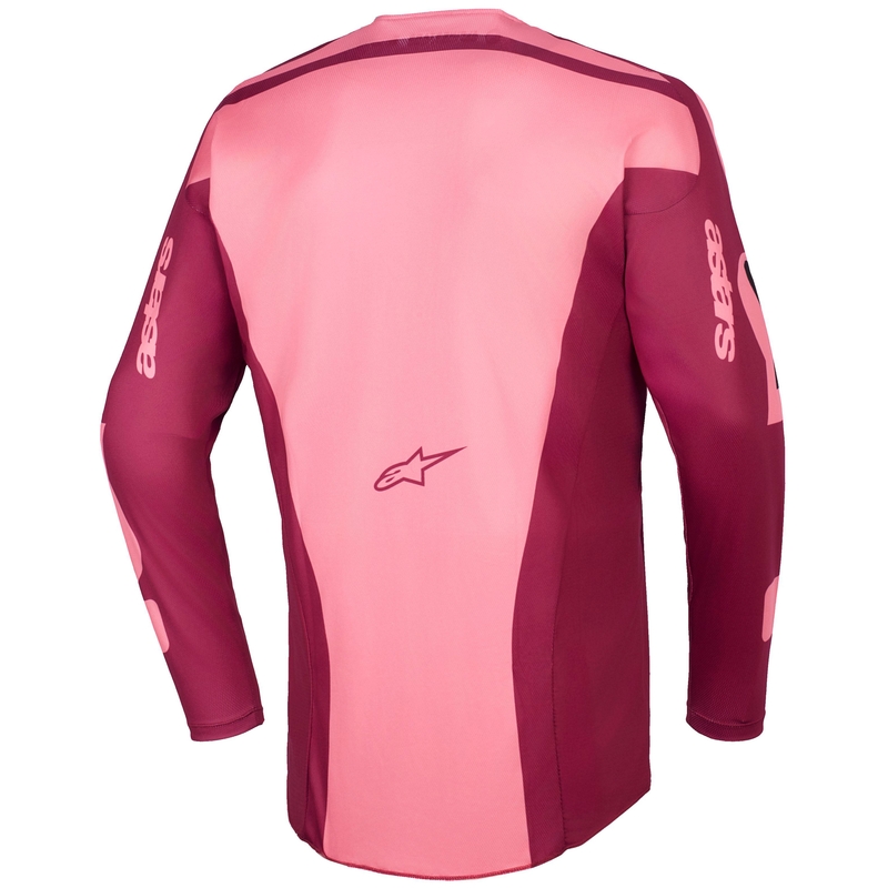 Camiseta de motocross Alpinestars Racer Riway en color rojo oscuro y coral
