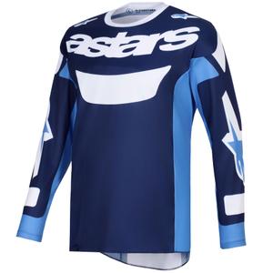 Camiseta de motocross Alpinestars Racer Riway azul-azul claro-blanco