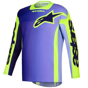 Camiseta de motocross Alpinestars Racer Portl morado-amarillo fluorescente