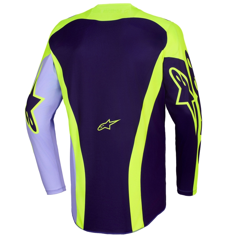 Camiseta de motocross Alpinestars Racer Portl morado-amarillo fluorescente