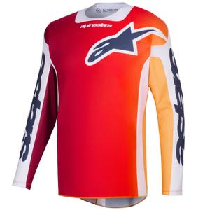 Camiseta de motocross Alpinestars Racer Portl en rojo-naranja-gris claro
