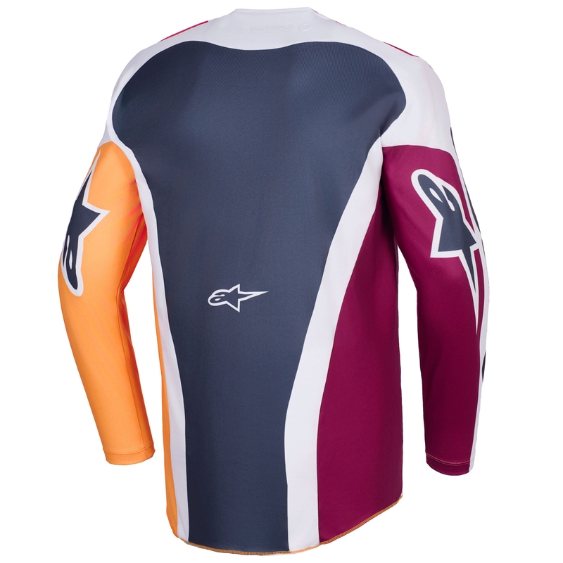 Camiseta de motocross Alpinestars Racer Portl en rojo-naranja-gris claro